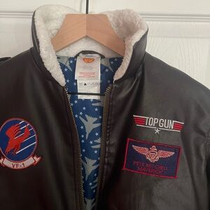 Top Gun Brown Leather Jacket